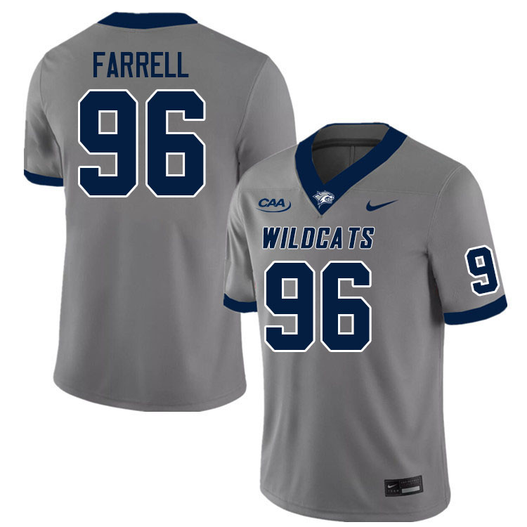 New Hampshire Wildcats #96 T.J. Farrell College Football Jerseys Stitched Sale-Grey